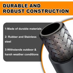 caqeg 1 inch NPT fuel hose transferring gasoline efficiently.
