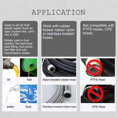 caqeg anodized fuel, oil, and water line fittings resist corrosion