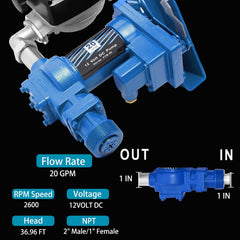 caqeg blue fuel transfer pump with nozzle kit for safe diesel or gasoline pours.
