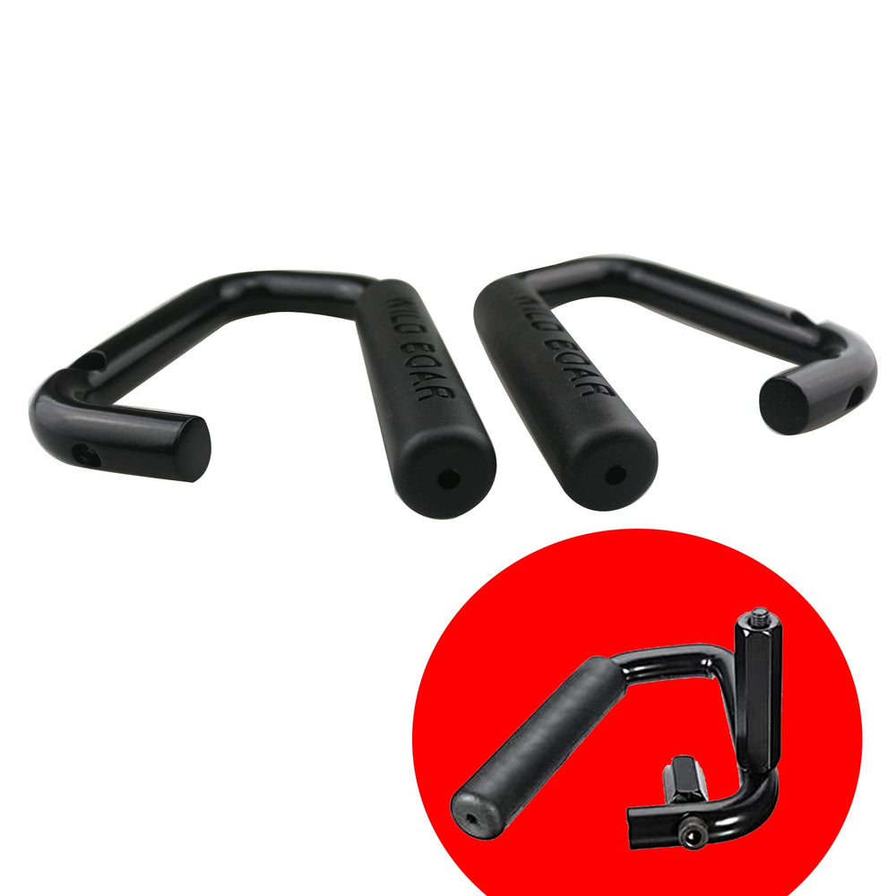 CAQEG front grab bar on trail-ready Wrangler provides steady passenger support