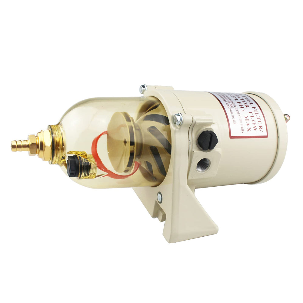 caqeg fuel water separator 500fg-500fh side view shows compact marine filtration solution.