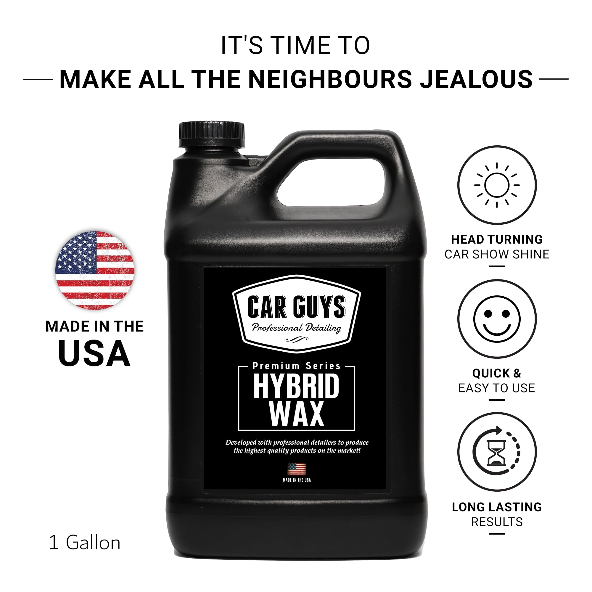 CAR GUYS Hybrid Wax high gloss finish delivers showroom-like reflections