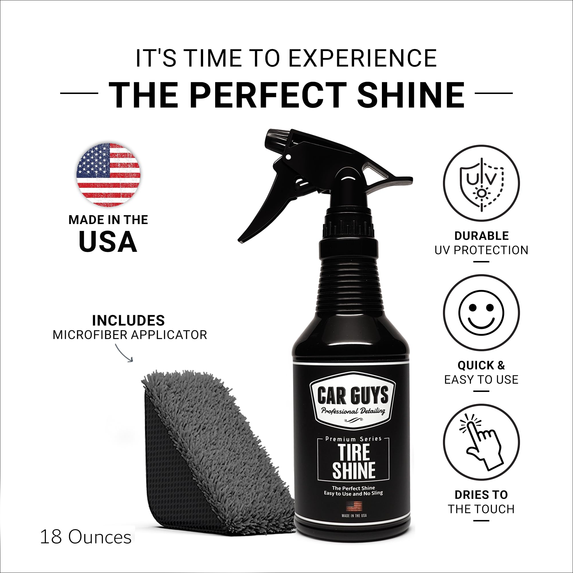 CAR GUYS Tire Shine Spray after application showing a protected look