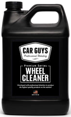 CAR GUYS Wheel Cleaner bottle label highlights concentrated safe formula for rims and tires