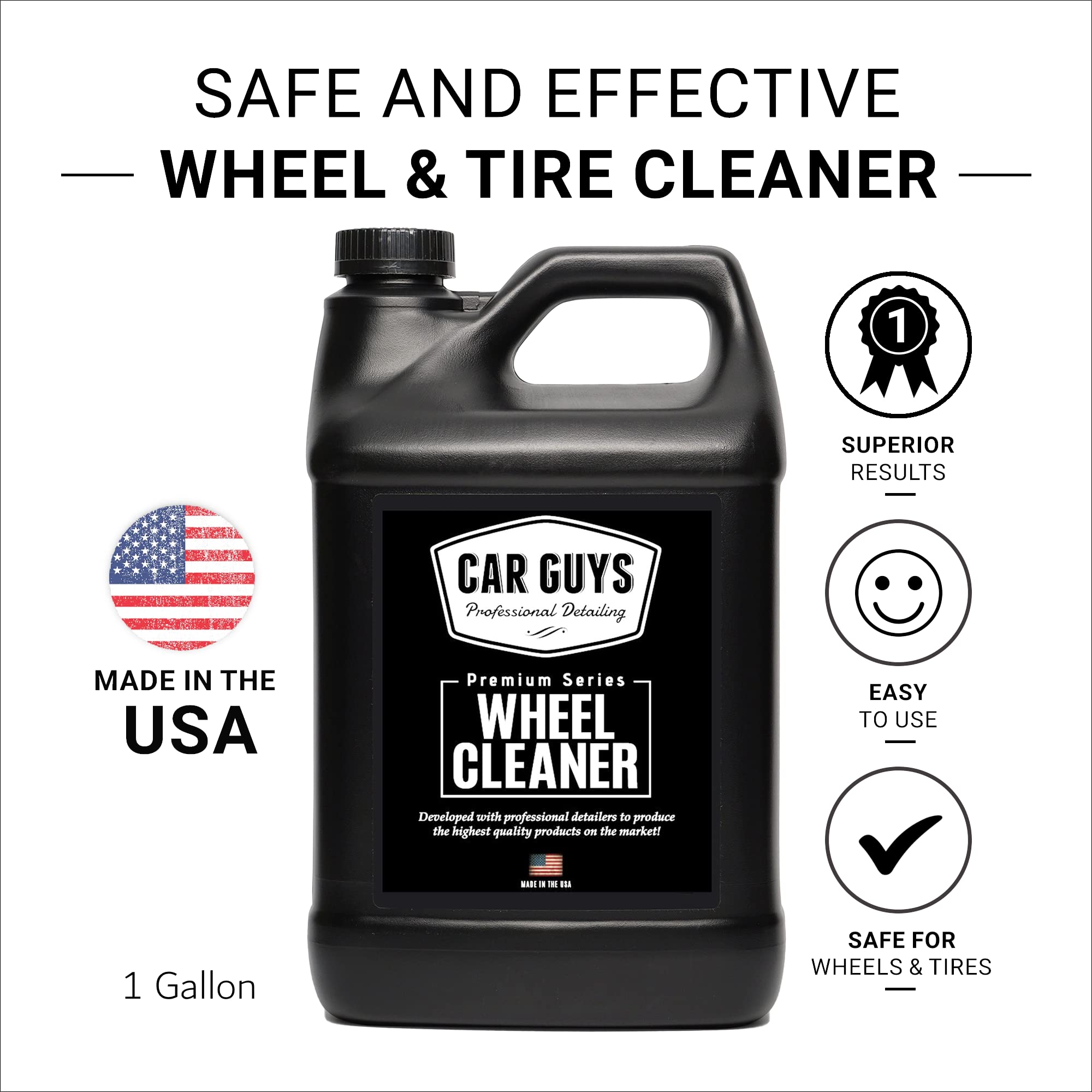 Dirty wheel before cleaning with CAR GUYS Wheel Cleaner