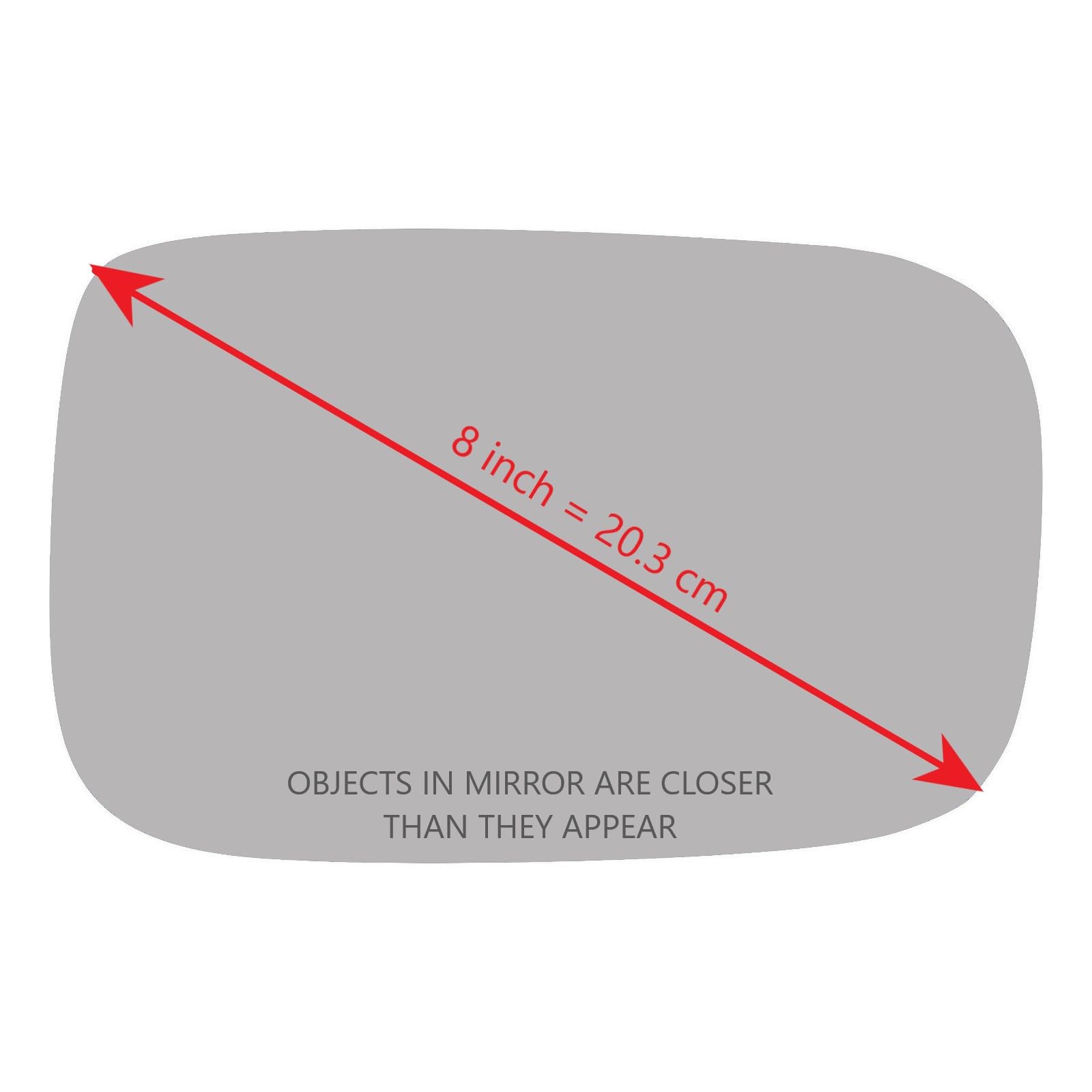 Aluminum back-coated mirror glass for durable, long-lasting reflectivity on Acura RDX.