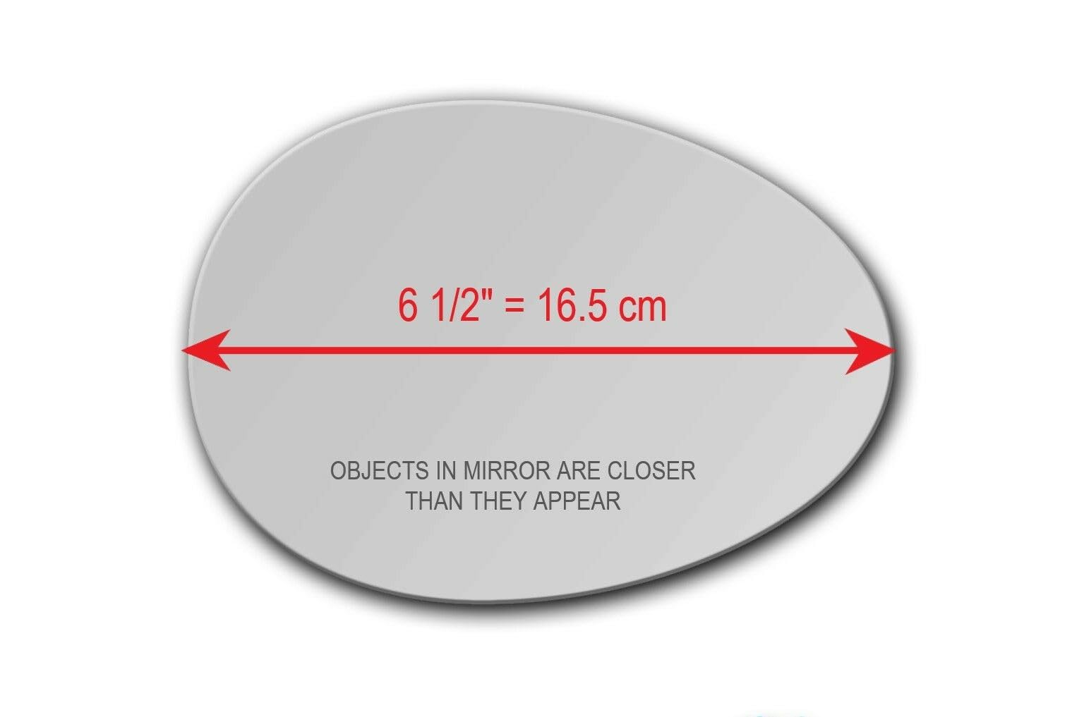 CAR MIRROR BAZAR shows a 16-5cm diagonal for proper fit