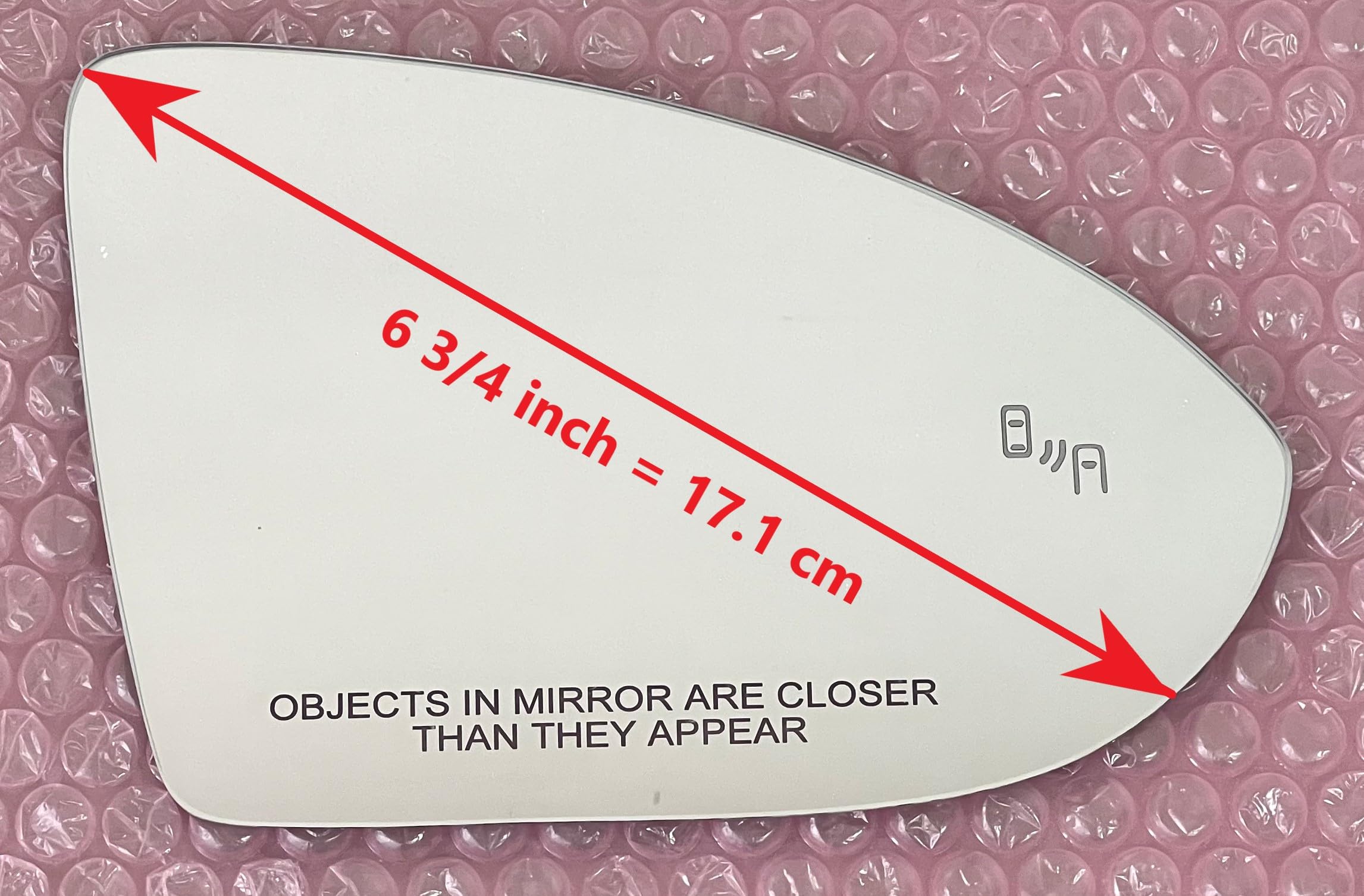 CAR MIRROR BAZAR full-size adhesive application enhances secure mounting.