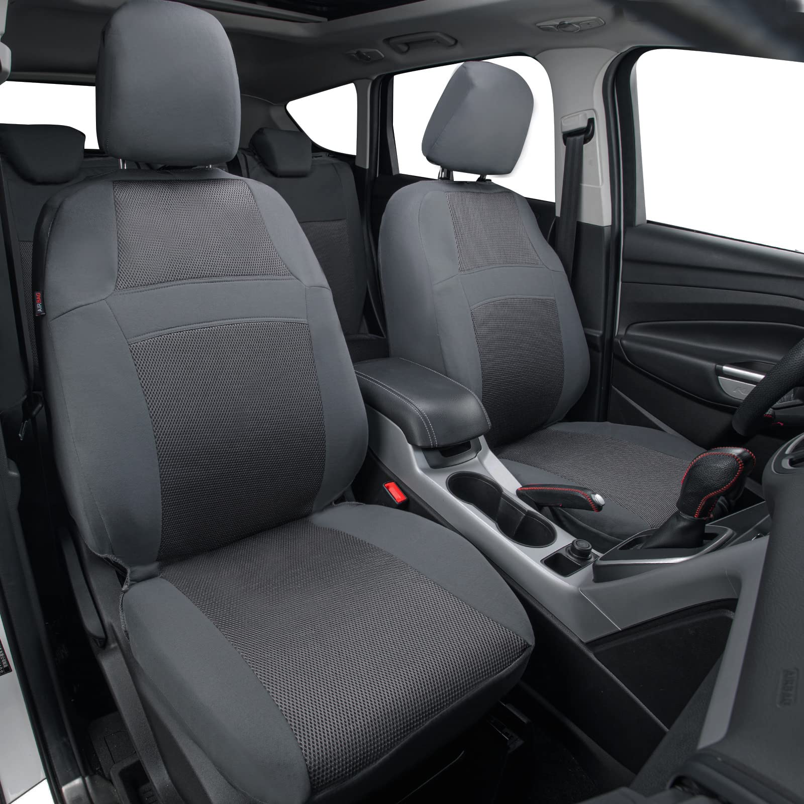 CAR PASS 3D air mesh seat cover back view shows universal fit across vehicles.
