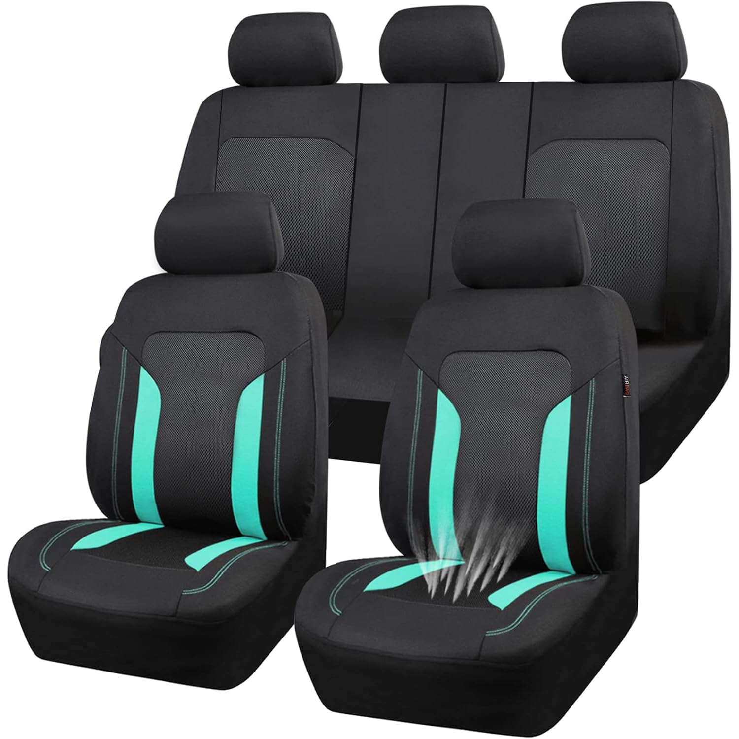 CAR PASS 3D Air Mesh seat cover front left for cooler rides with breathable fabric