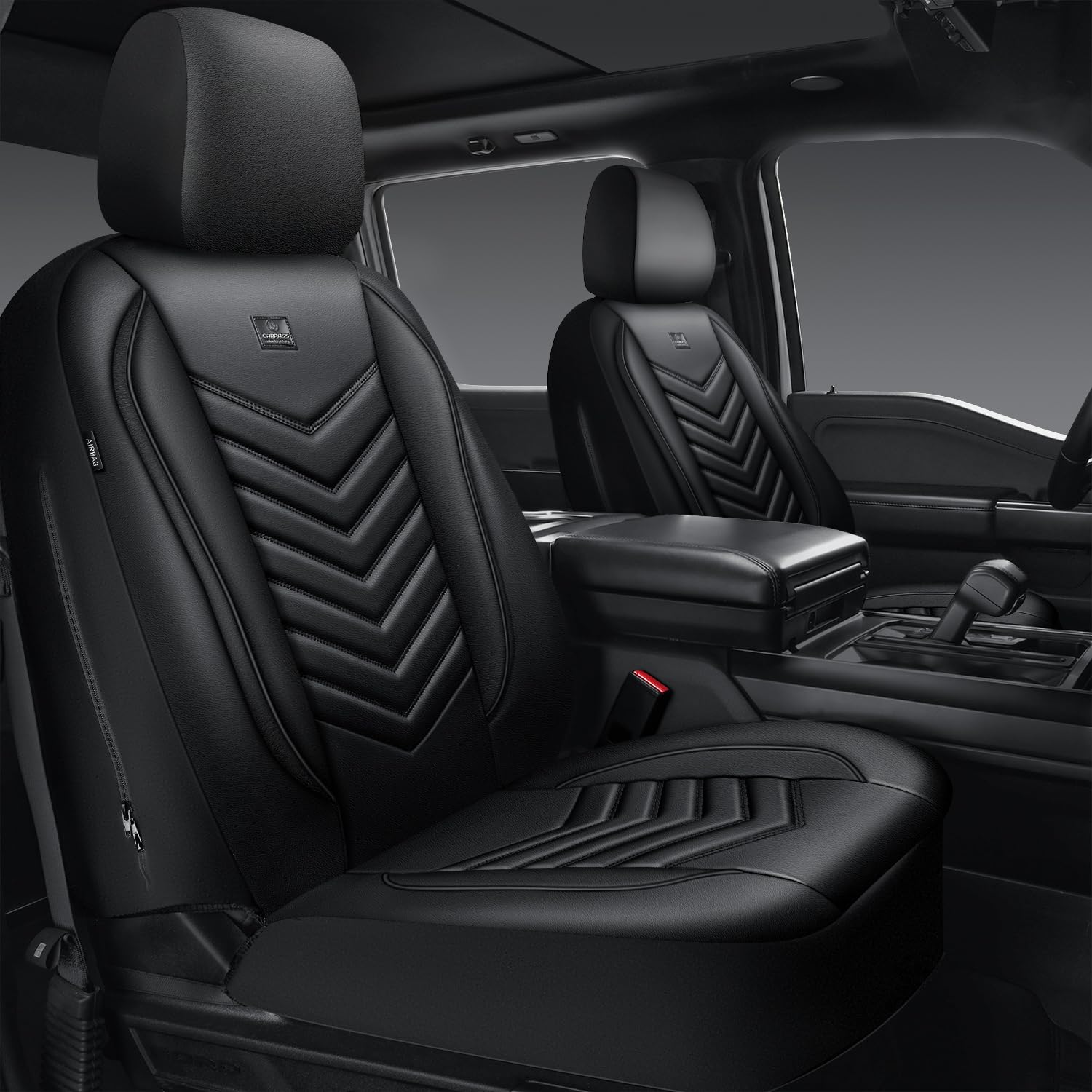 CAR PASS 3D foam front seat cover with quilted design enhances cabin style