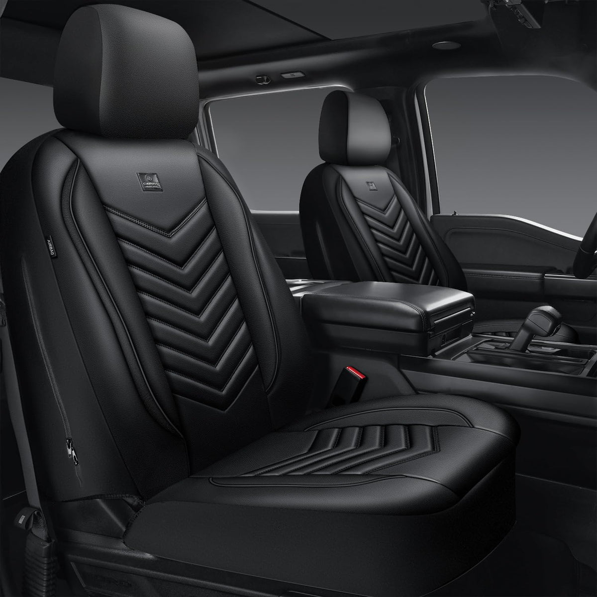 CAR PASS 3D foam front seat cover with quilted design enhances cabin style