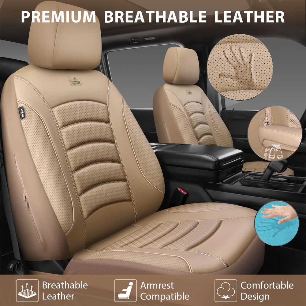 CAR PASS 3D foam leather seat cover airbag cutouts ensure safe deployment.