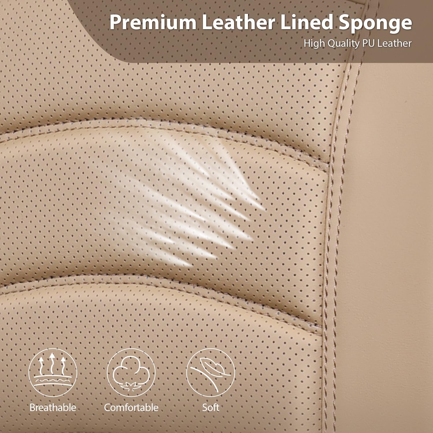 CAR PASS 3D foam leather seat cover beige color complements interiors.