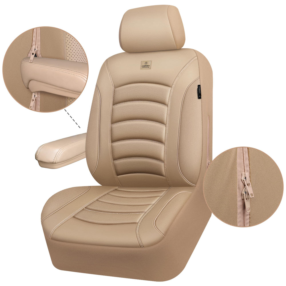 CAR PASS 3D foam leather seat cover universal fit works with most vehicles.