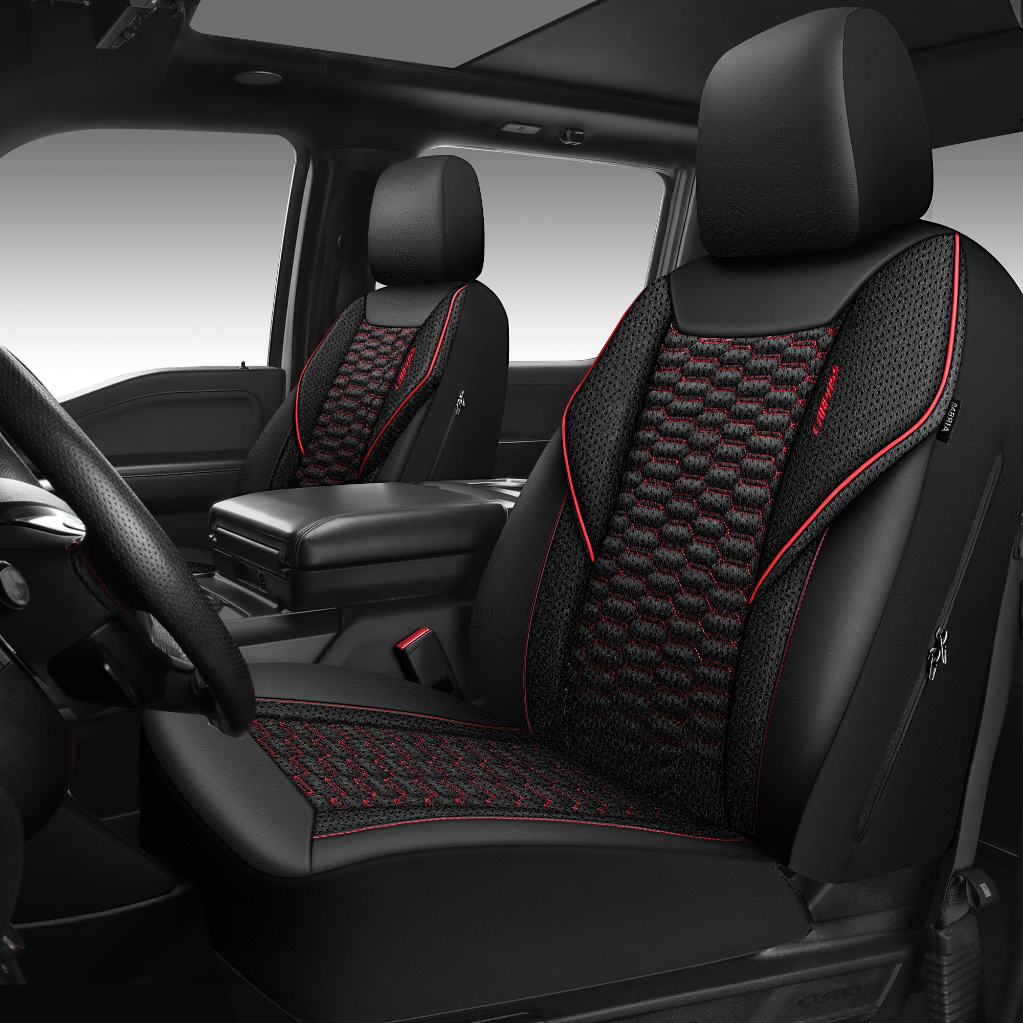 CAR PASS 3D foam mesh seat cover for front left, breathable comfort.