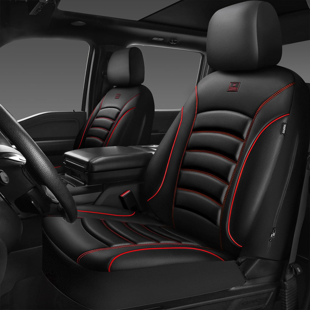 CAR PASS 3D foam Nappa seat cover front view offering ergonomic support