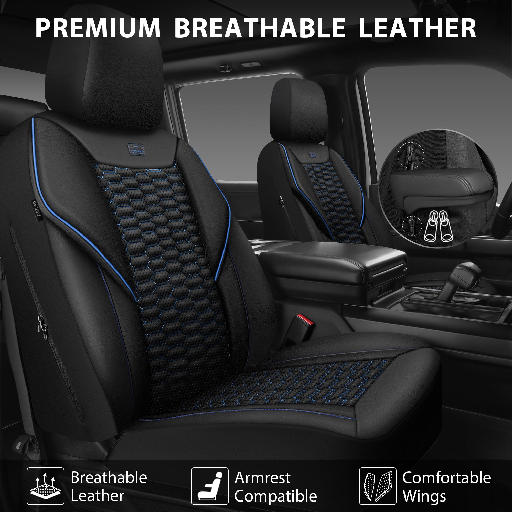 CAR PASS anti-slip backing keeps seat covers in place during daily driving.
