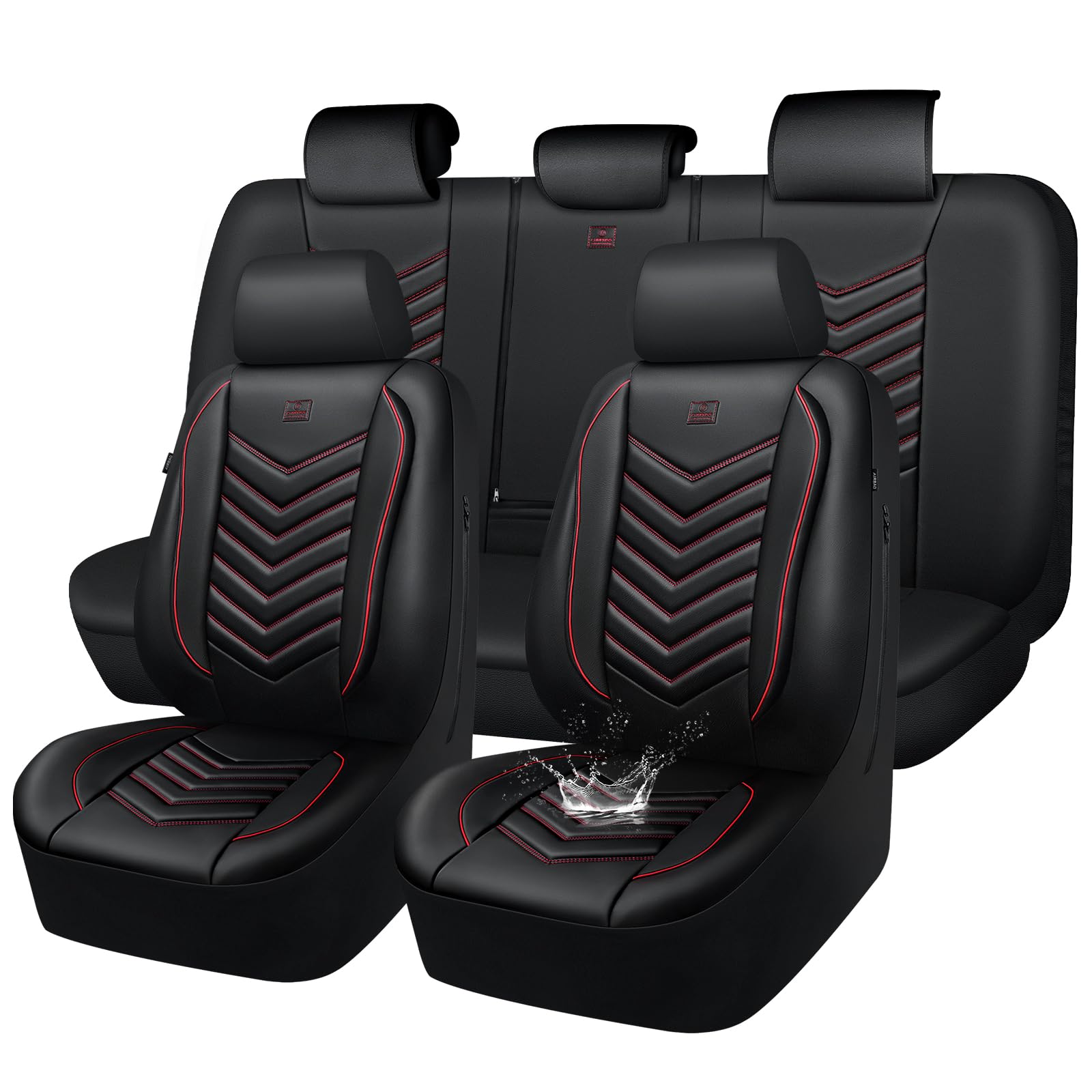 CAR PASS 3D foam seat cover in red and black protects seats during daily driving