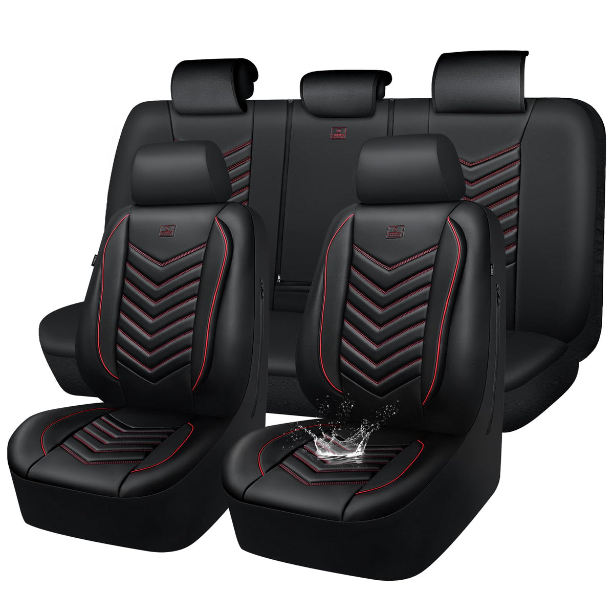 CAR PASS 3D foam seat cover in red and black protects seats during daily driving