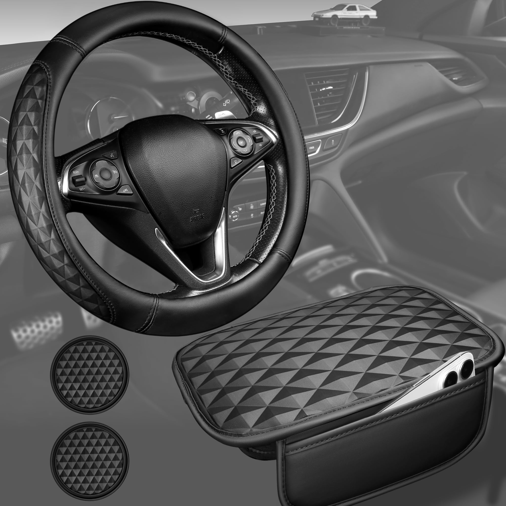 CAR PASS 3D memory foam steering wheel cover improves grip and comfort during drives.