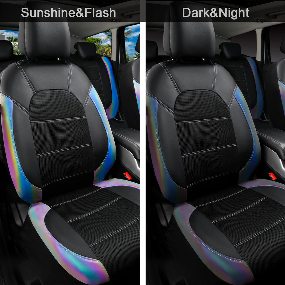 CAR PASS airbag-compatible front seat cover with openings for safety features.