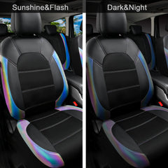 CAR PASS airbag-compatible front seat cover with openings for safety features.