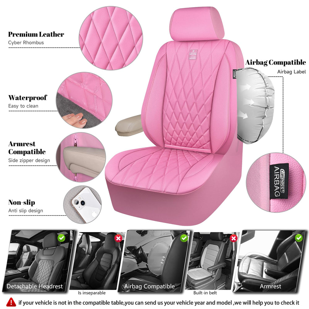 CAR PASS airbag-compatible front seat cover maintains safety while upgrading interior.