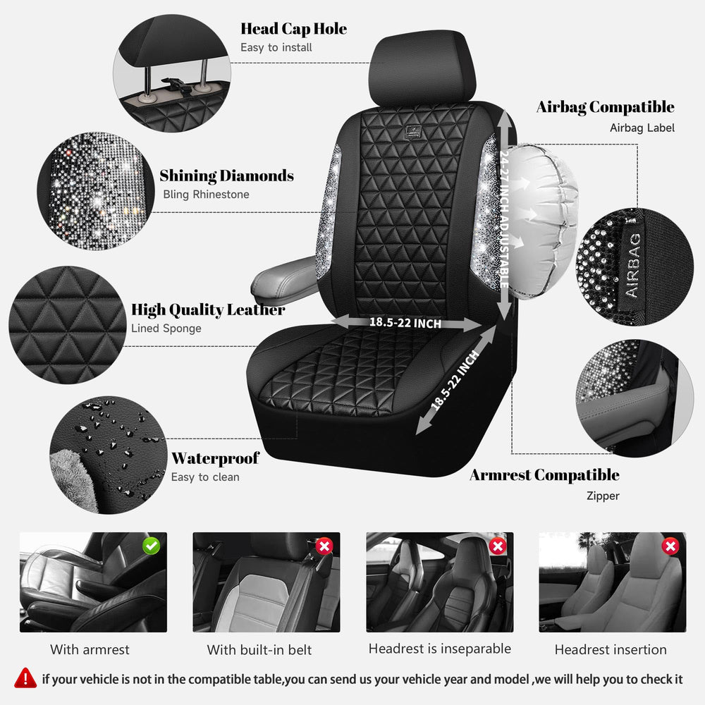 CAR PASS airbag-compatible front seat cover preserves safety features