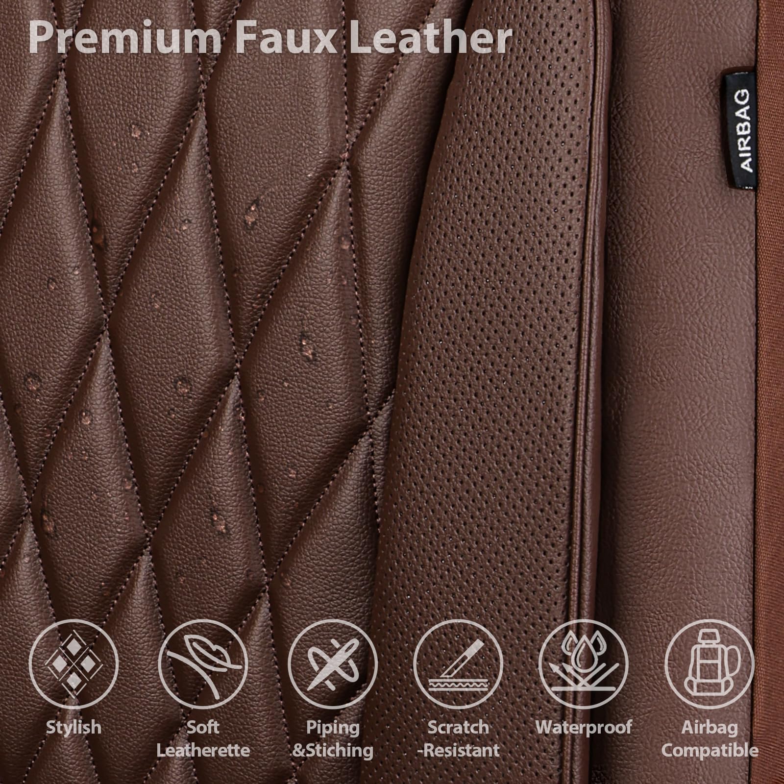 CAR PASS airbag compatible front seat cover maintains safety while upgrading interior style.