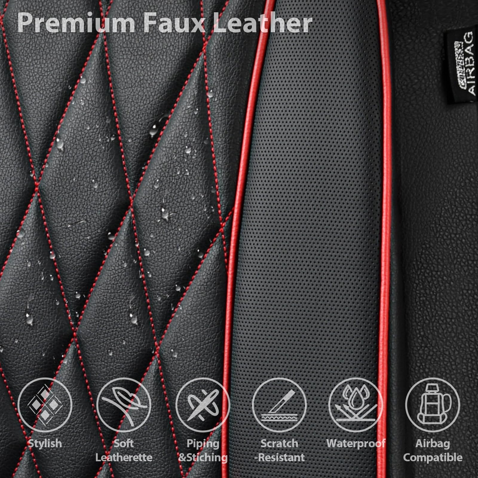 CAR PASS airbag-compatible front seat cover maintains safe airbag openings