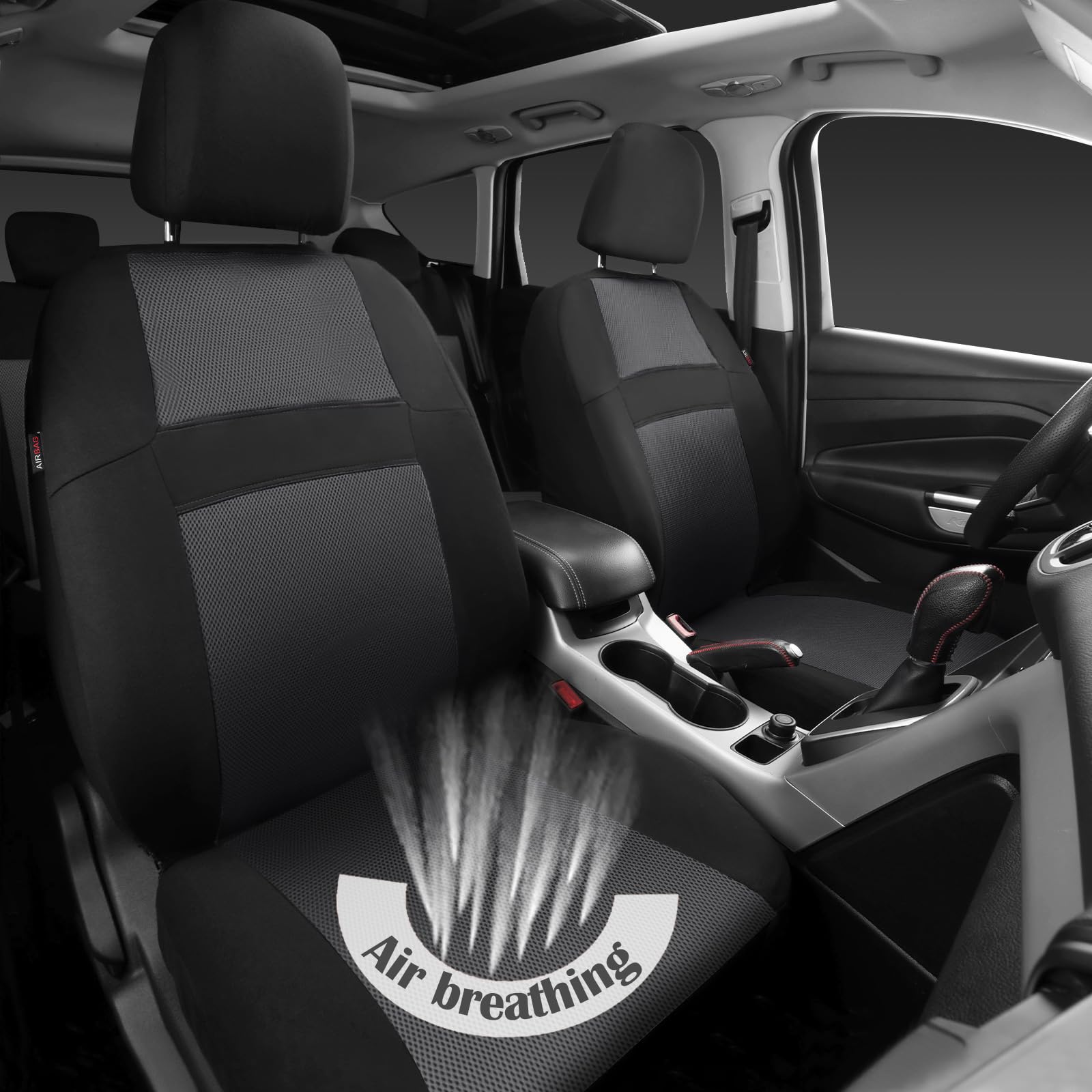 CAR PASS airbag-compatible seat cover keeps safety features functional while upgrading style