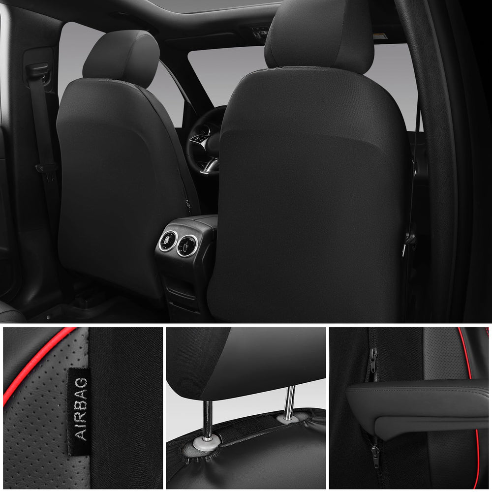 CAR PASS airbag-compatible seat cover with openings for safe deployment