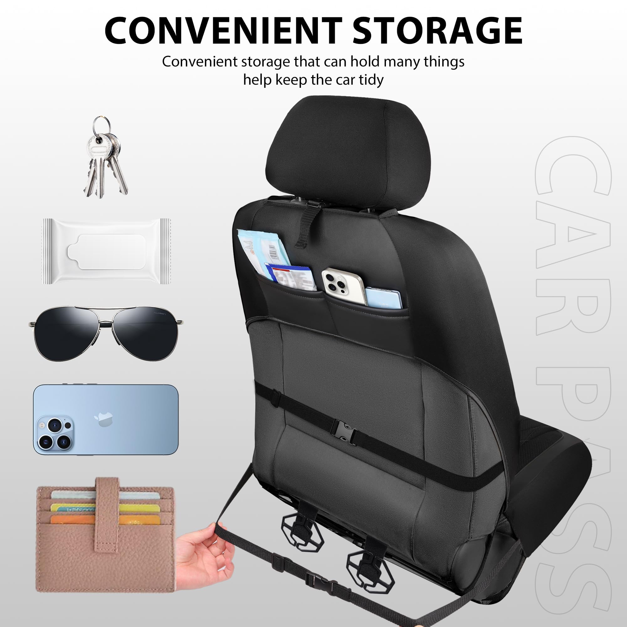 CAR PASS Airbag-compatible seat cover universal fit for safety-conscious driving