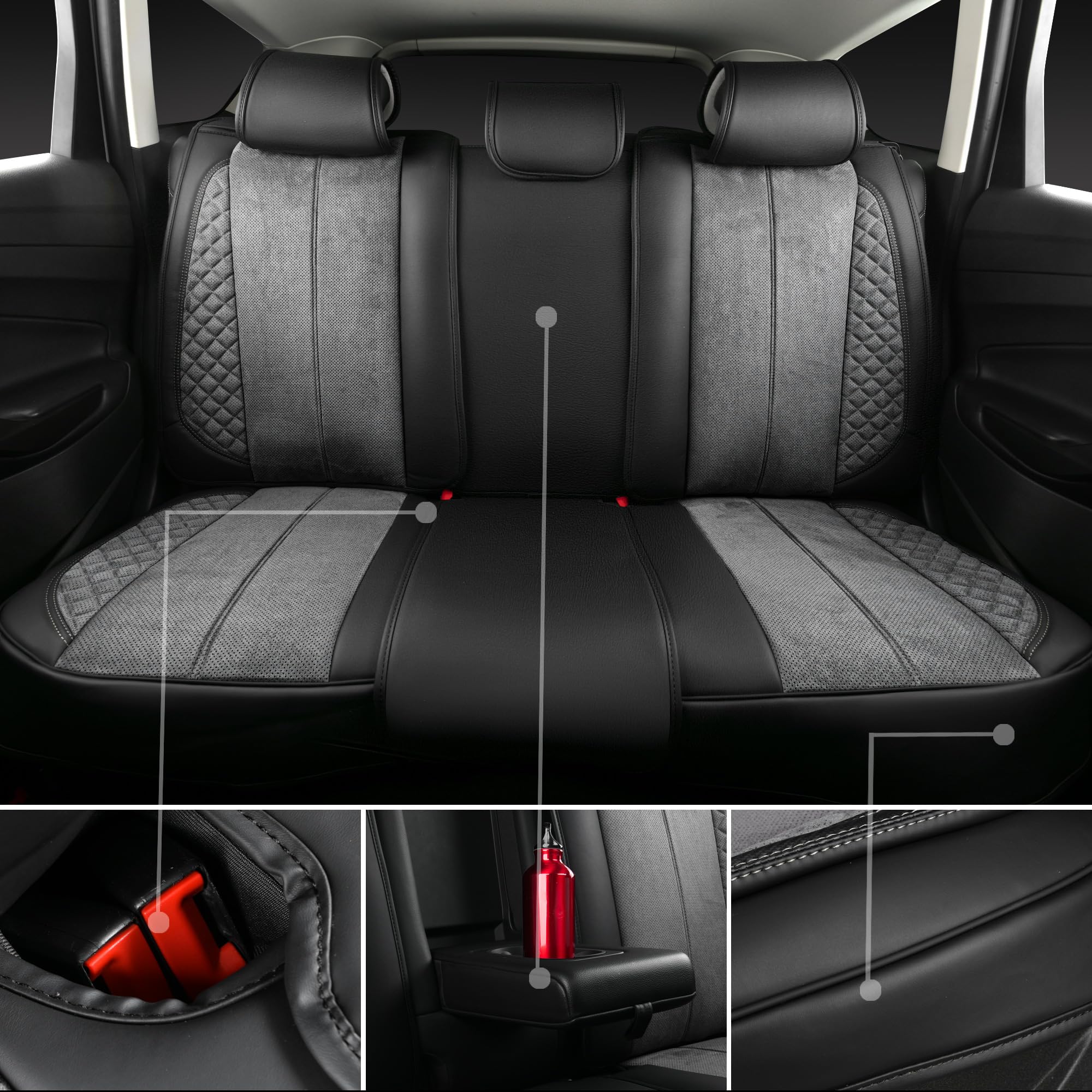 CAR PASS airbag-compatible seat covers preserve safety features and adjustments.