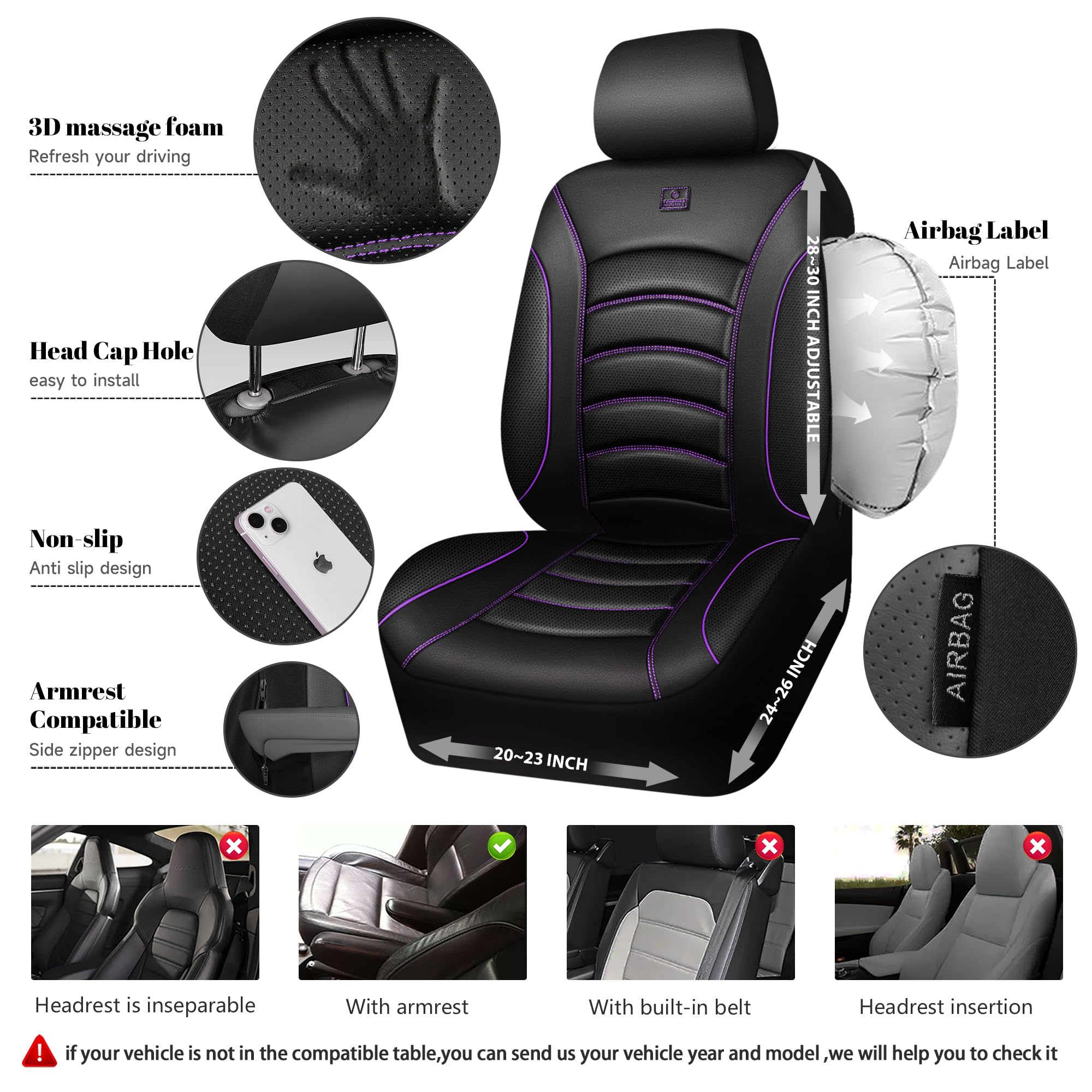 CAR PASS Airbag-compatible seat openings demonstrate safety-focused design.