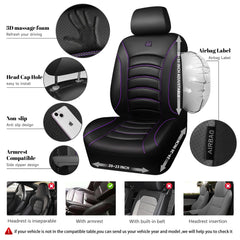 CAR PASS Airbag-compatible seat openings demonstrate safety-focused design.