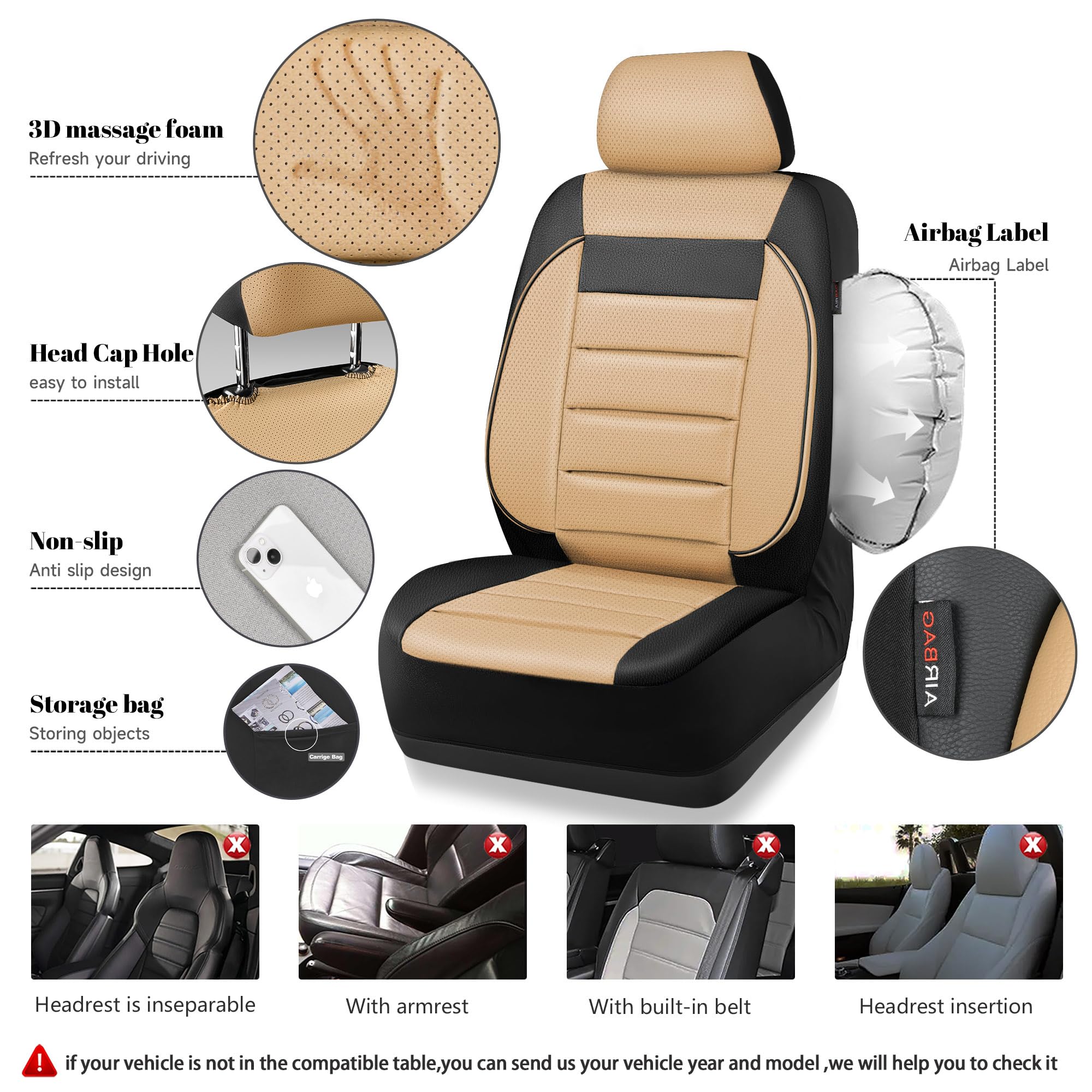CAR PASS airbag-compatible stitching enables safe deployment in emergencies.