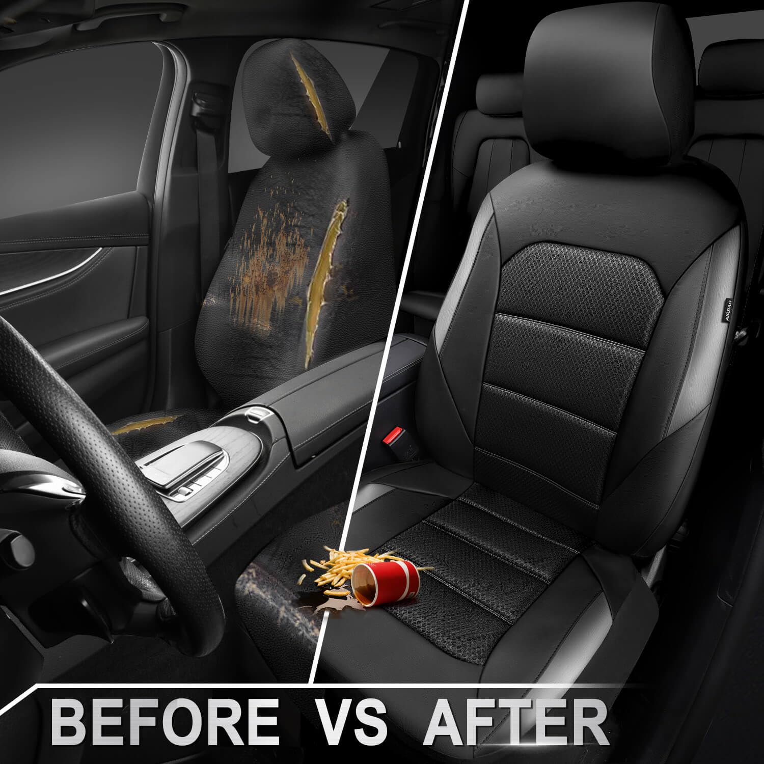 CAR PASS airbag-compatible stitching maintains safety during deployment
