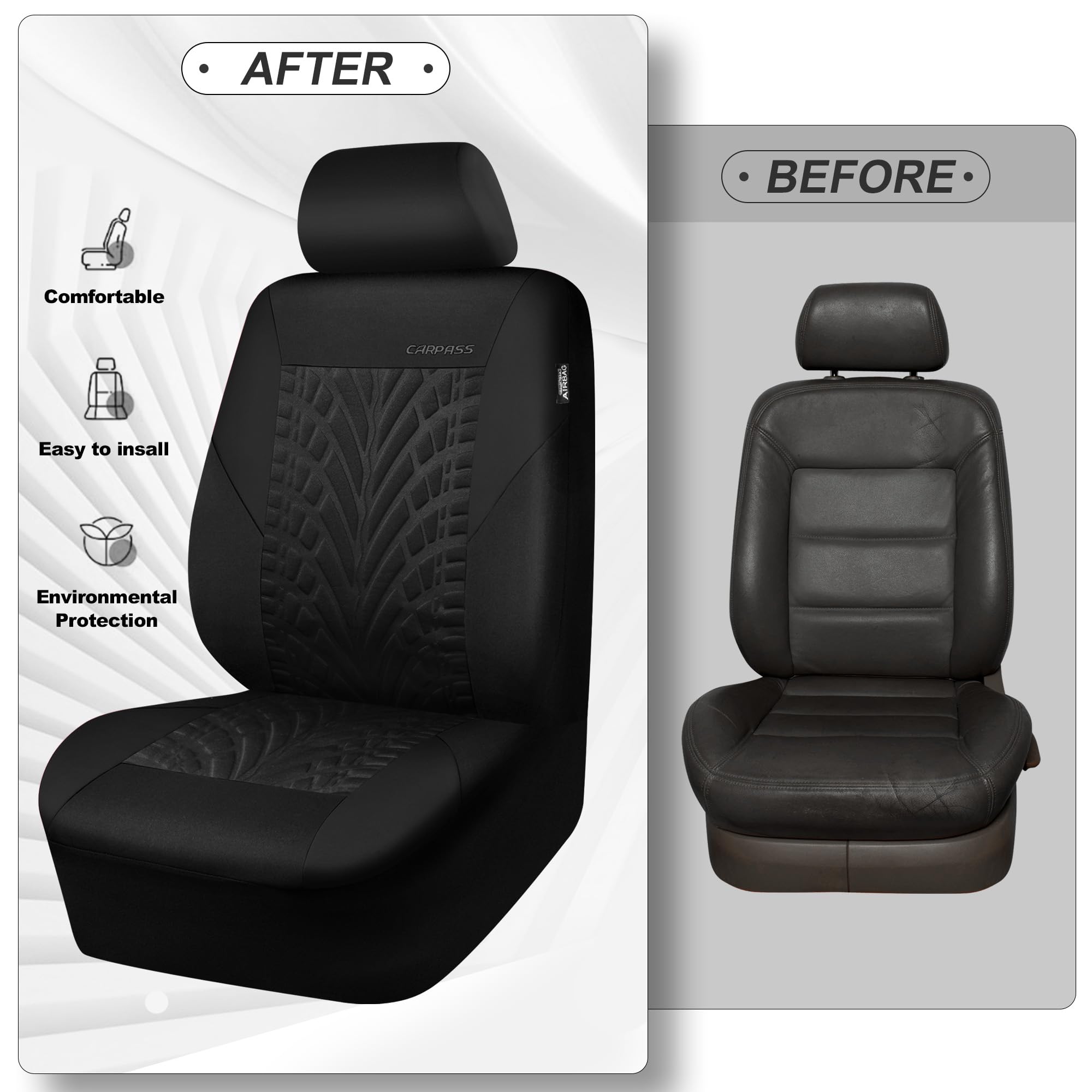 CAR PASS all-black interior upgrade with durable fabric