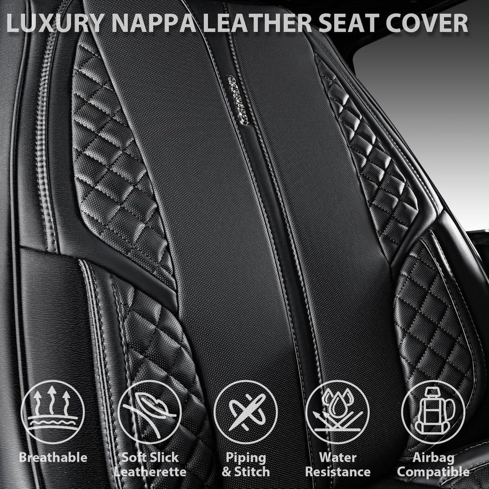 CAR PASS PU leatherette finish provides durable, all-season vehicle protection.