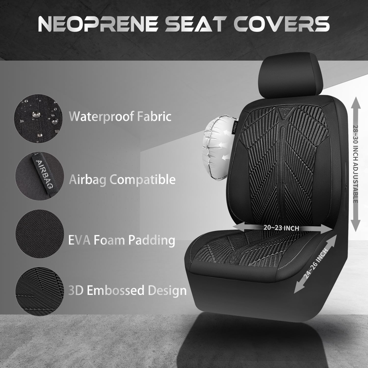CAR PASS all-weather non-slip keeps seats stable in rain or snow