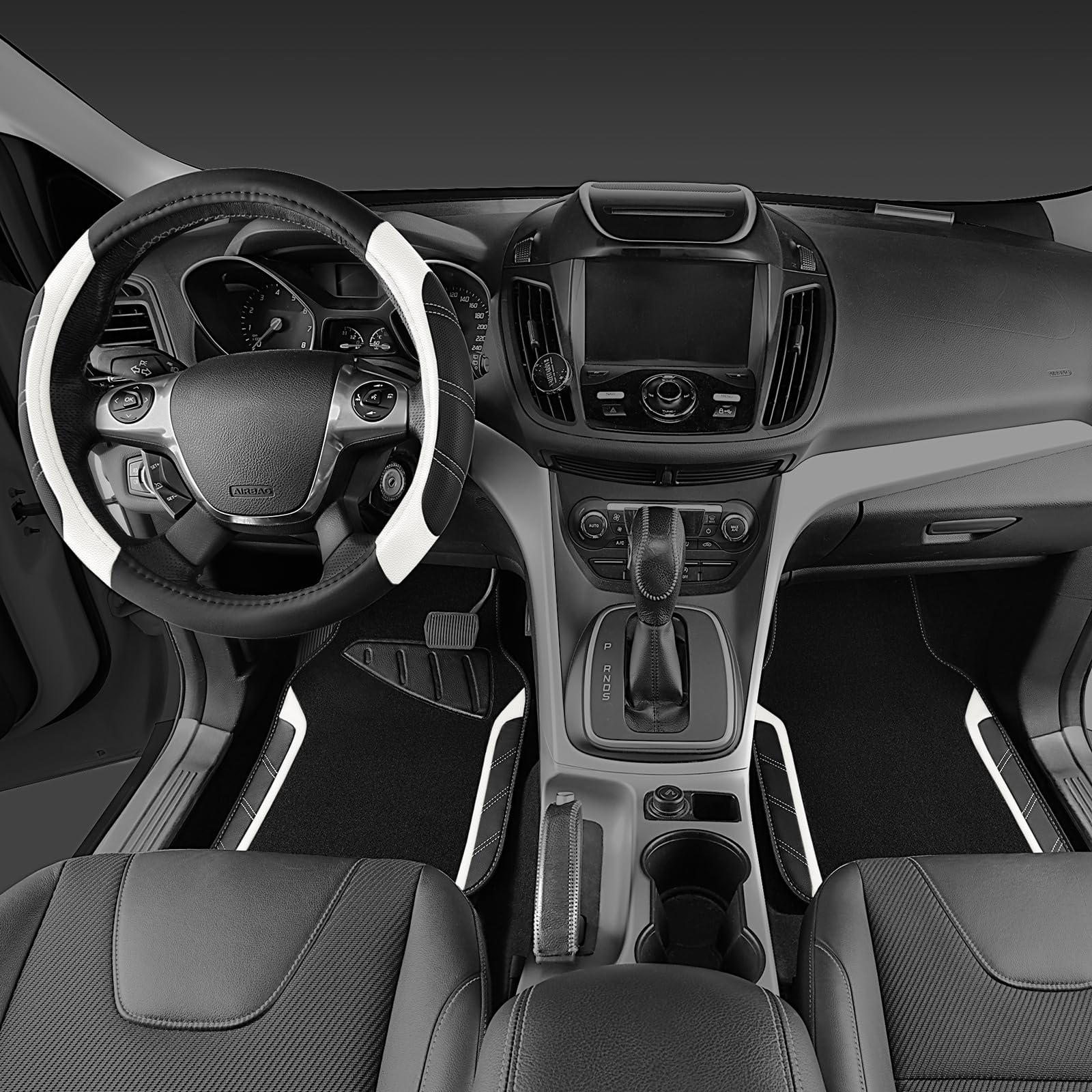 CAR PASS anti-slip inner ring keeps the steering wheel cover in place.
