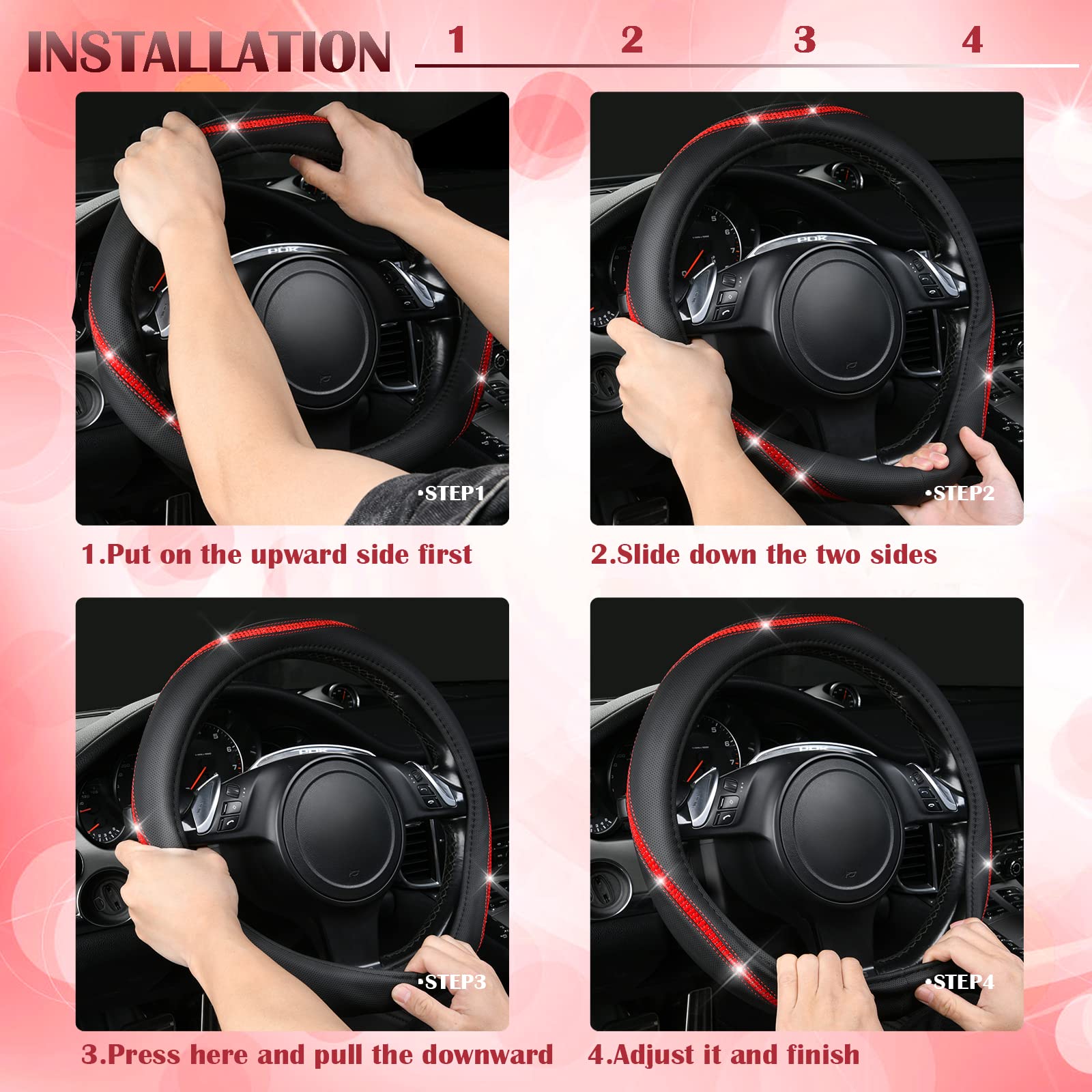 CAR PASS anti-slip inner rubber points secure grip during driving.