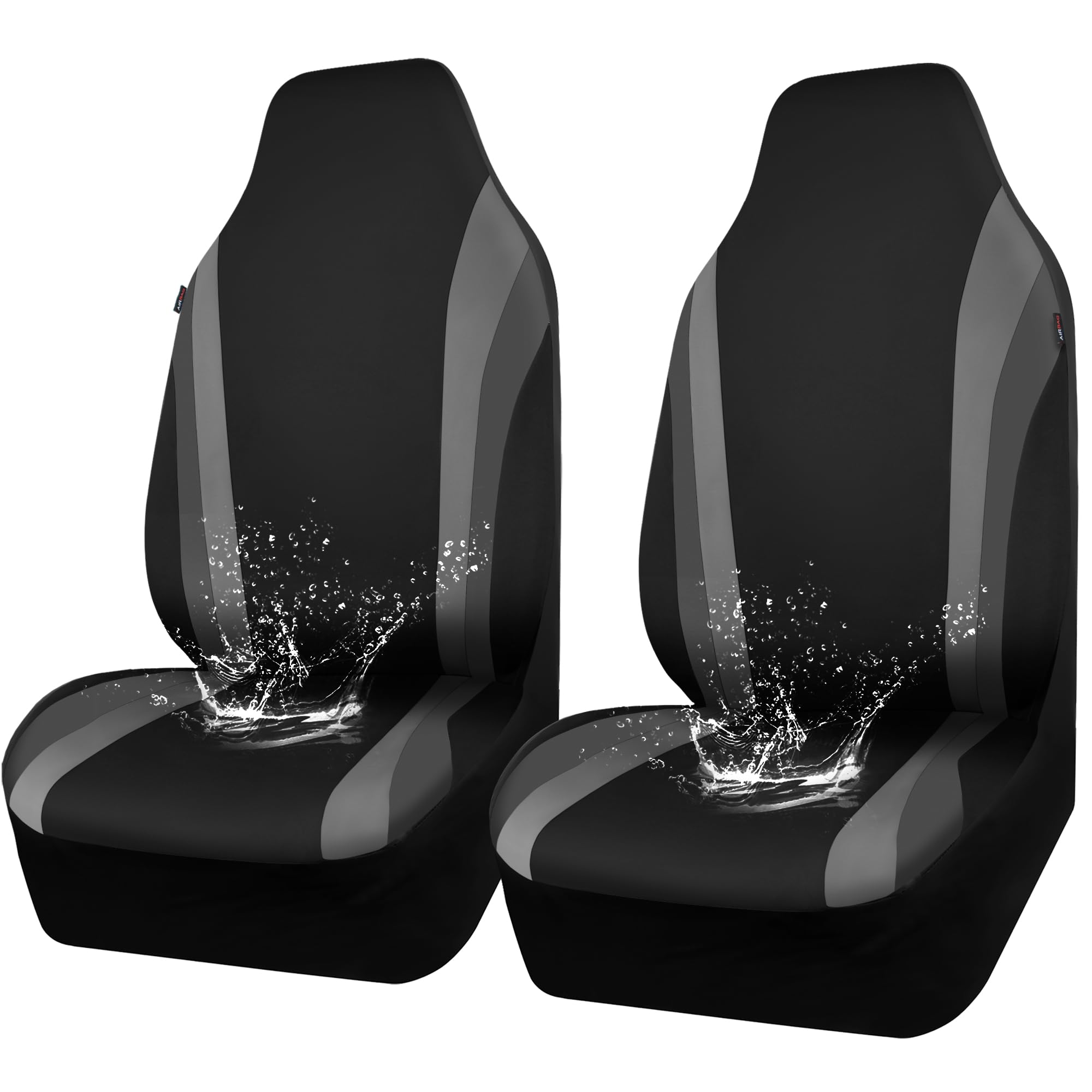 CAR PASS AquaShield front seat cover in black and gray protects from spills