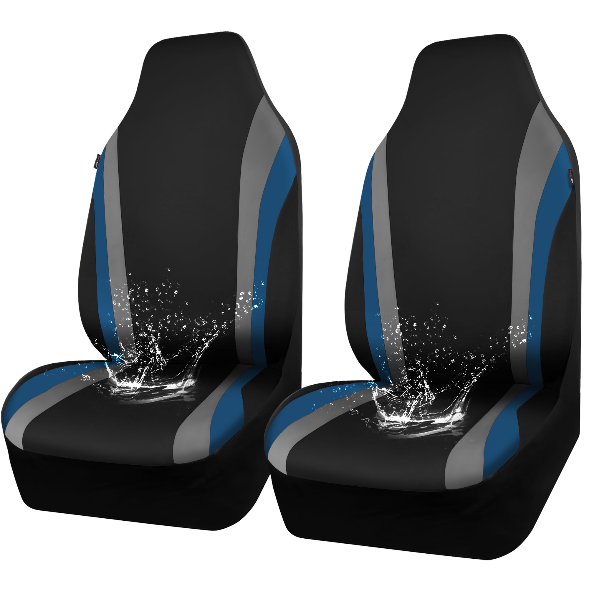 CAR PASS AquaShield neoprene front seat cover in black and blue adds sportiness and protection.