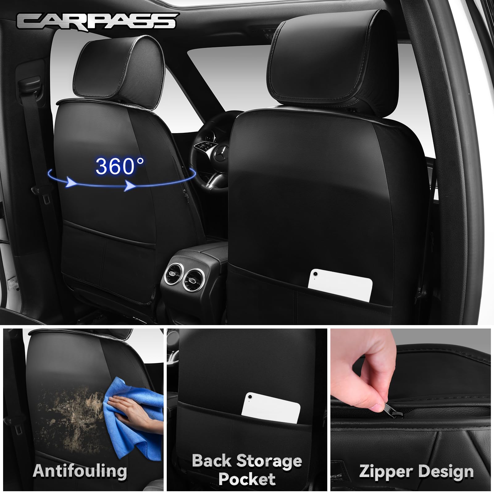 CAR PASS armrest airbag-compatible covers preserve safety deployment and fit with armrest.