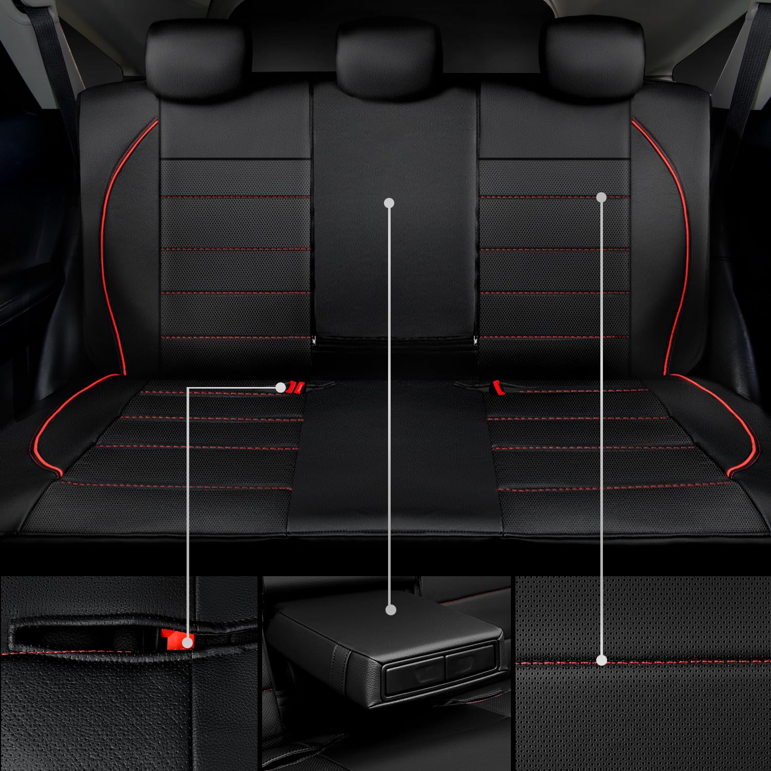 CAR PASS back seat cover showing split-bench zipper for 60/40 and 40/60 configurations.