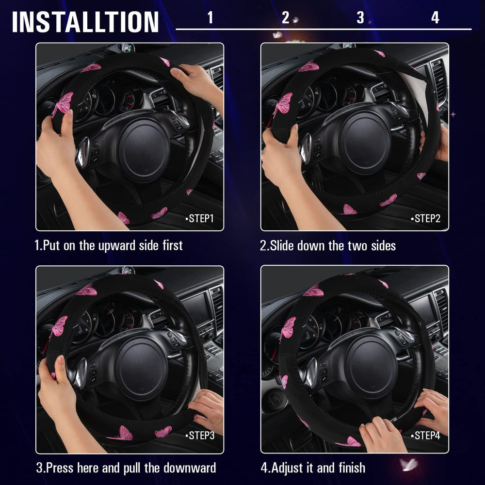 CAR PASS black and pink design adds a stylish touch to your car interior