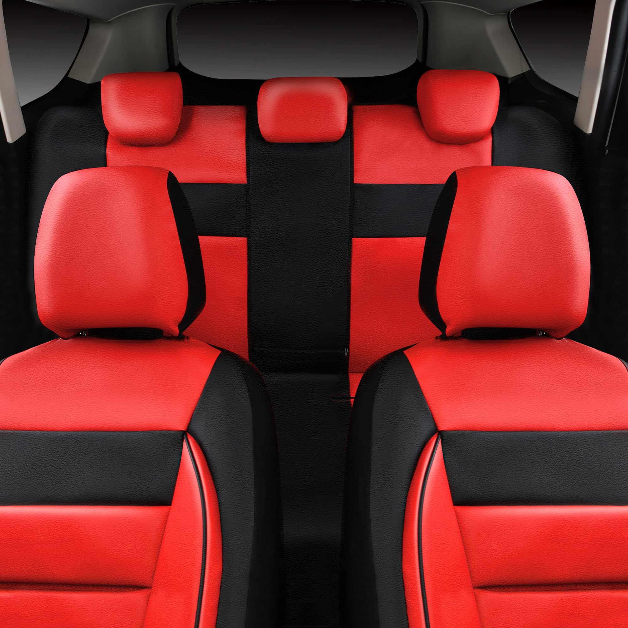 CAR PASS black red design adds sporty luxury to interior.